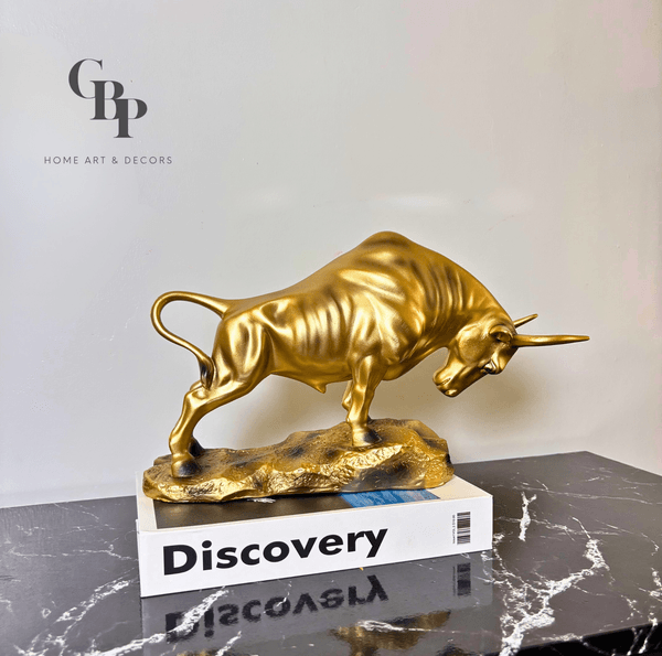 Modern Golden Bull Decor Sculpture