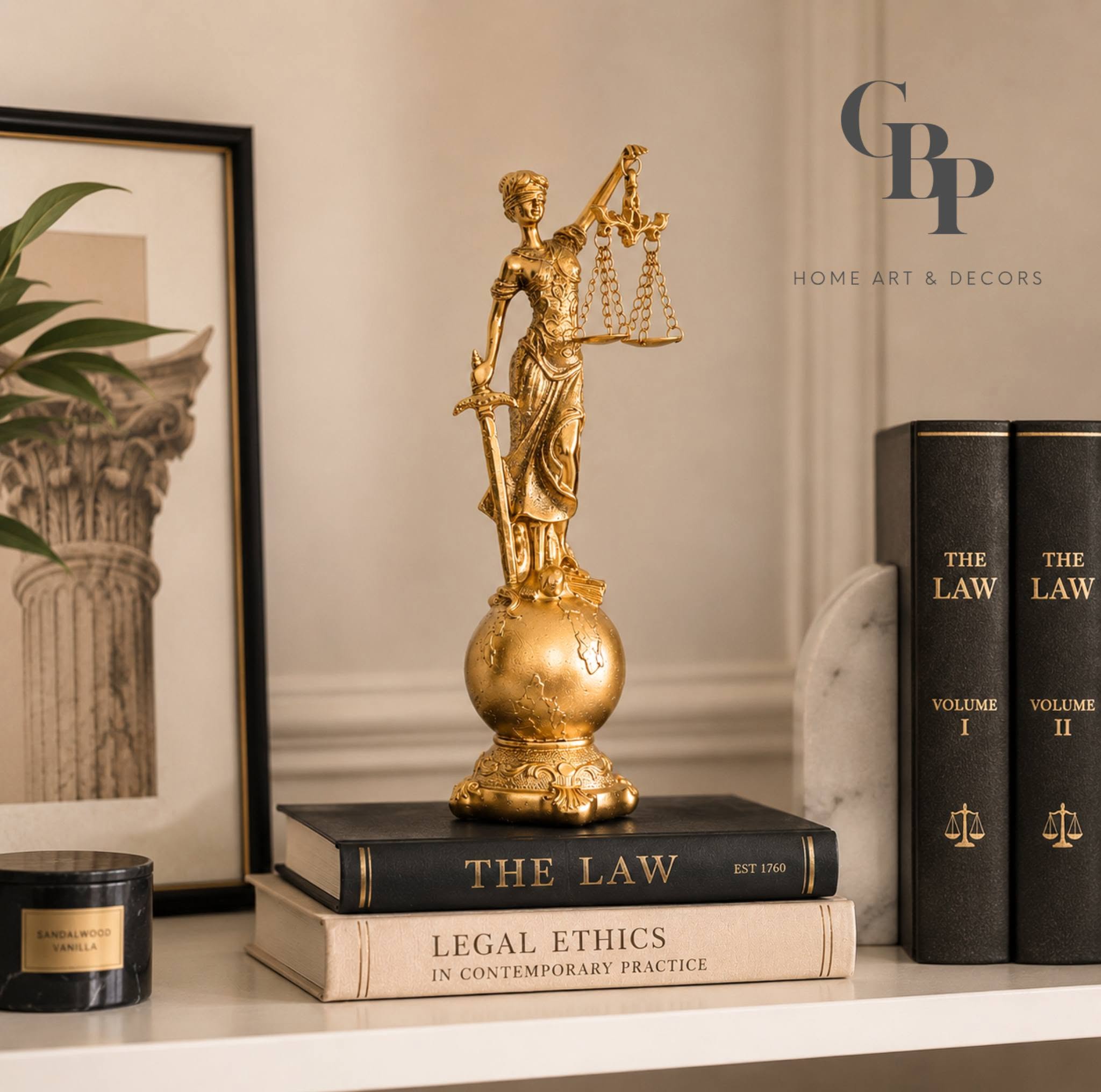 1. Elegant Lady Justice Goddess of Law Decor Sculpture 