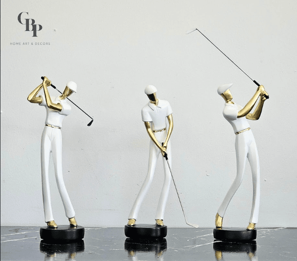 Modern Minimalist Golf Sport Character Figurine (WHITE)