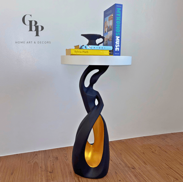Modern Woman Figure Side Table (Black-Gold)