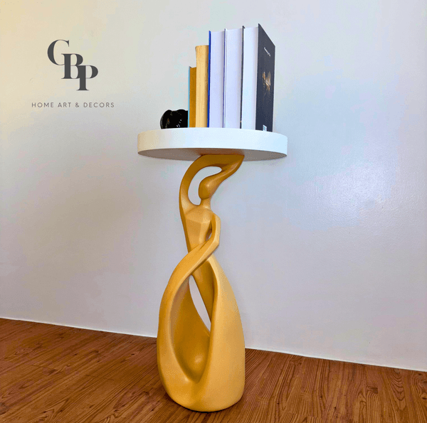 Modern Woman Figure Side Table (Light Brown)