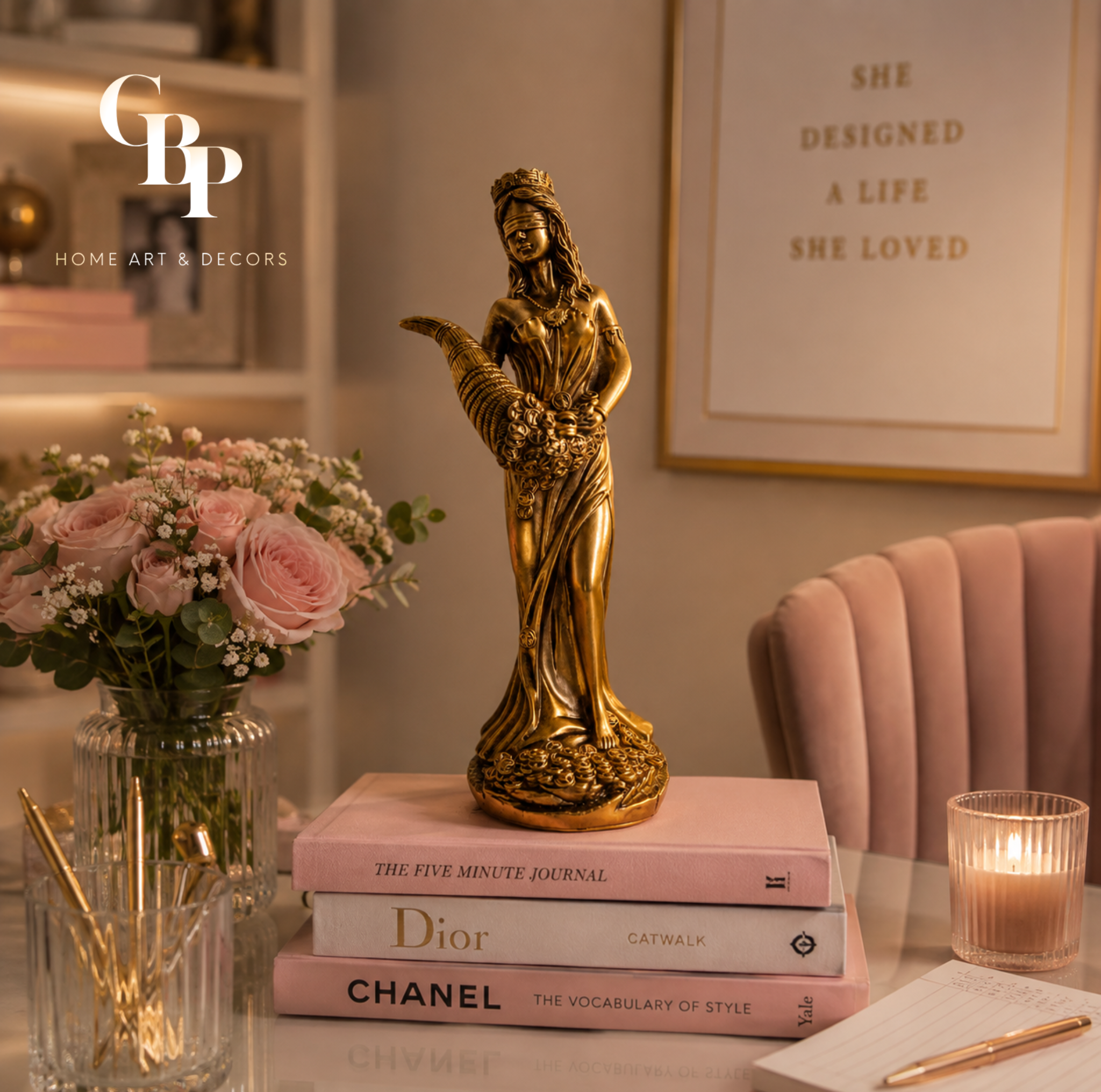 Elegant Lady Fortuna Decor Statue