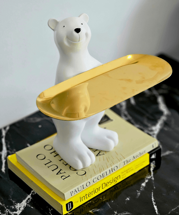 Cute Polar Bear with Trinket and Welcome Tray