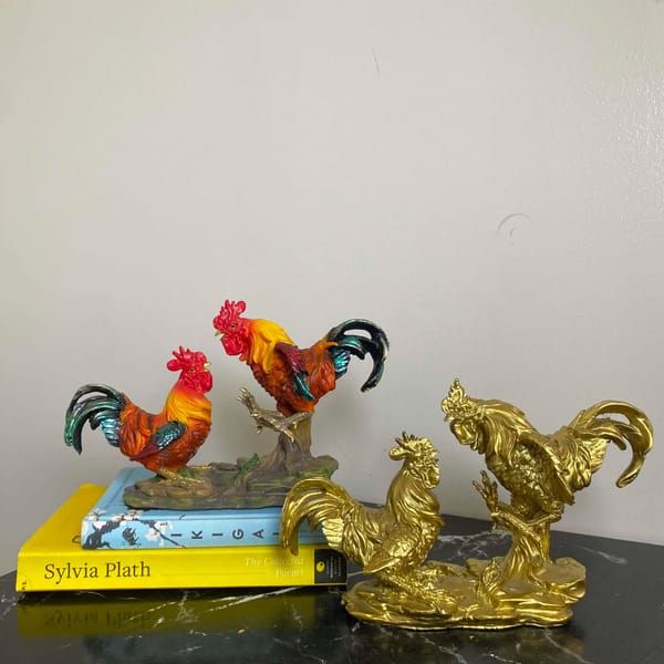 Golden Double - Rooster Tabletop Ornament