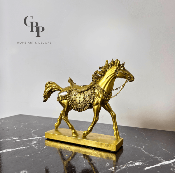 Elegant Running Horse Tabletop Ornament (Gold)