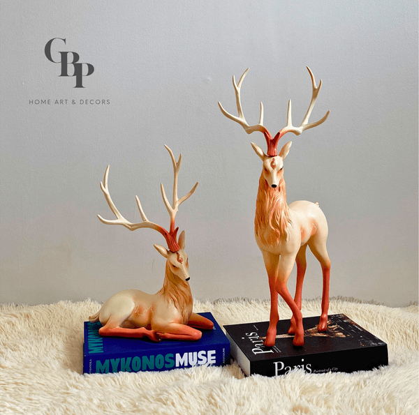 The Stag Deer Guardian of the Forest Figurine (Morandi Red)
