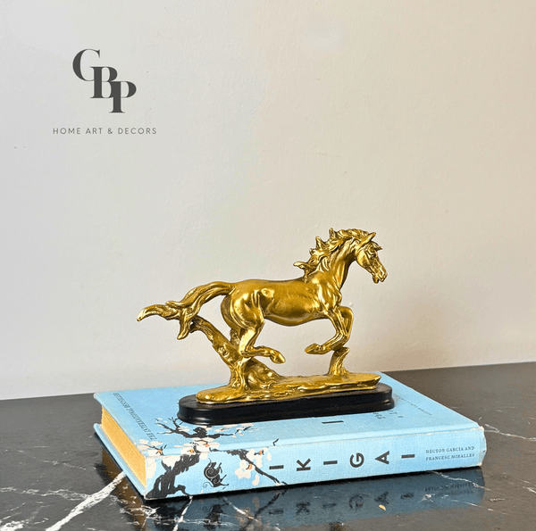 Golden Running Stallion Tabletop Ornament
